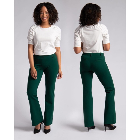 Betabrand Green Bootcut Dress Yoga Pant 